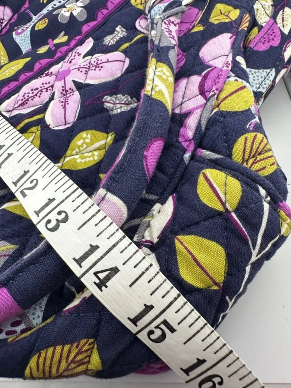 Vera Bradley Floral Nightingale Alice Handbag Bag Kisslock Quilted Purple Floral
